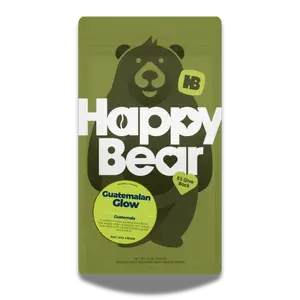 Happy Bear Guatemalan Glow Single Origin Medium Roast Coffee Beverage, with Lemongrass & Praline Notes, Sustainable Sourcing Practices