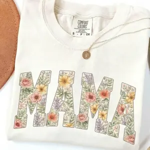 Comfort Colors Floral Mama Shirt, Vintage Flower Mama Tee, Aesthetic Mom Shirt, Mothers Day Gift, Cute Floral Graphic Tee