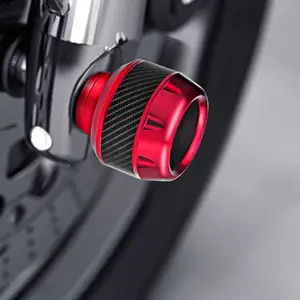 Universal Motorcycle Frame Slider Aluminum Alloy Front Fork Cup Suspension Fork Falling Crush Protector Carbon Fiber for Motorbike Scooter Motor Parts Accessories