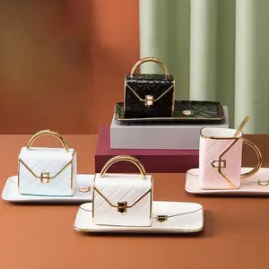 Handbag Design Teacup and Saucer Set for Breakfast and Afternoon Tea