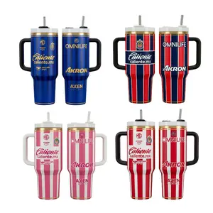 Retro Chivas Guadalajara Third Away Tumbler 20oz 40oz with Handle, Mexico Soccer Club Fan Cup, Football Supporter Drinkware Gift