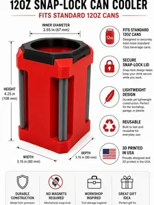 Workshop Snap-Lock 12oz Can Cooler | Garage Beverage Holder Organizer