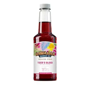 Hawaiian Shaved Ice Syrup Pint, Tiger's Blood Flavor, Great For Slushies, Italian Soda, Popsicles, No Refrigeration Needed, Contains No Nuts, Soy, Wheat