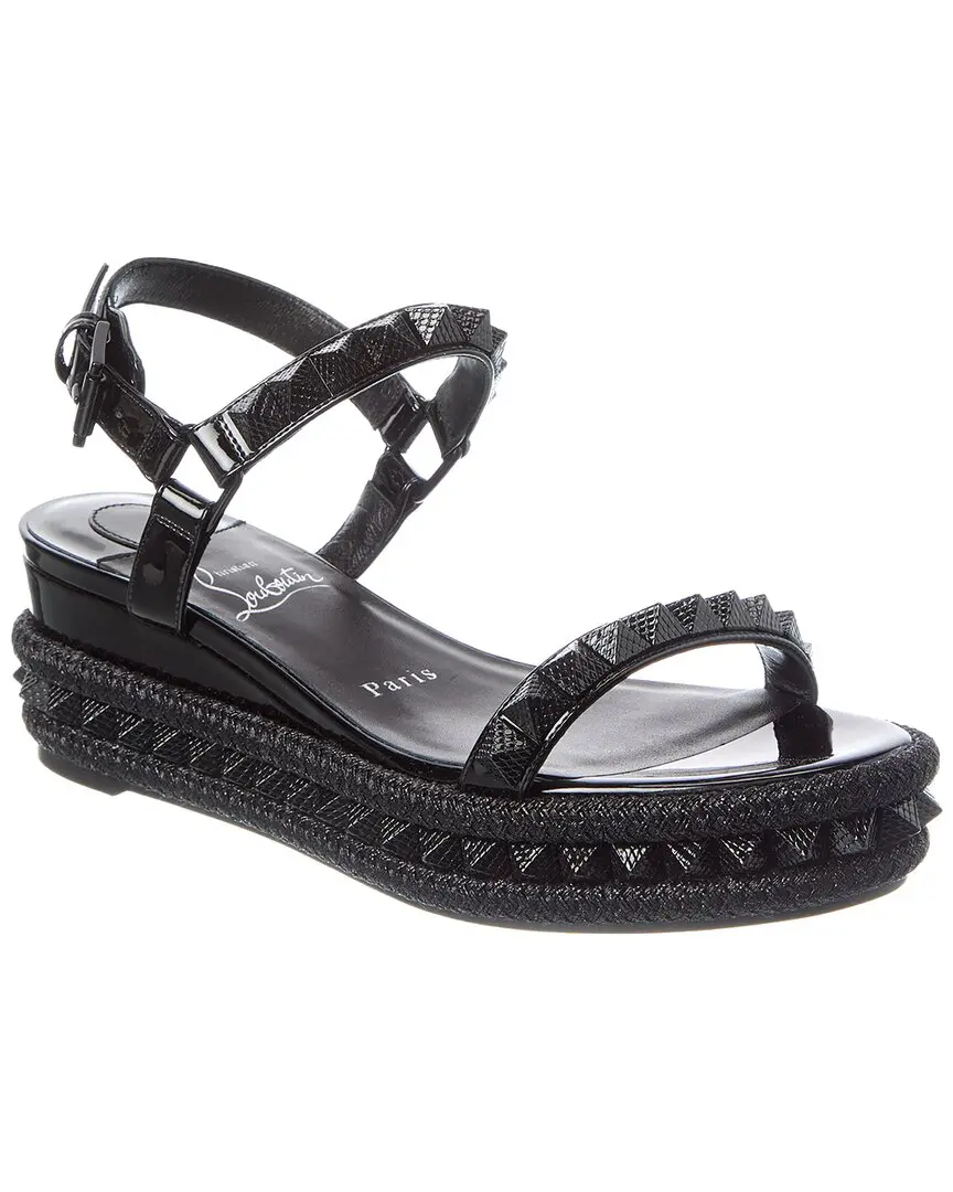 Christian Louboutin Logo Spike Leather Sandal