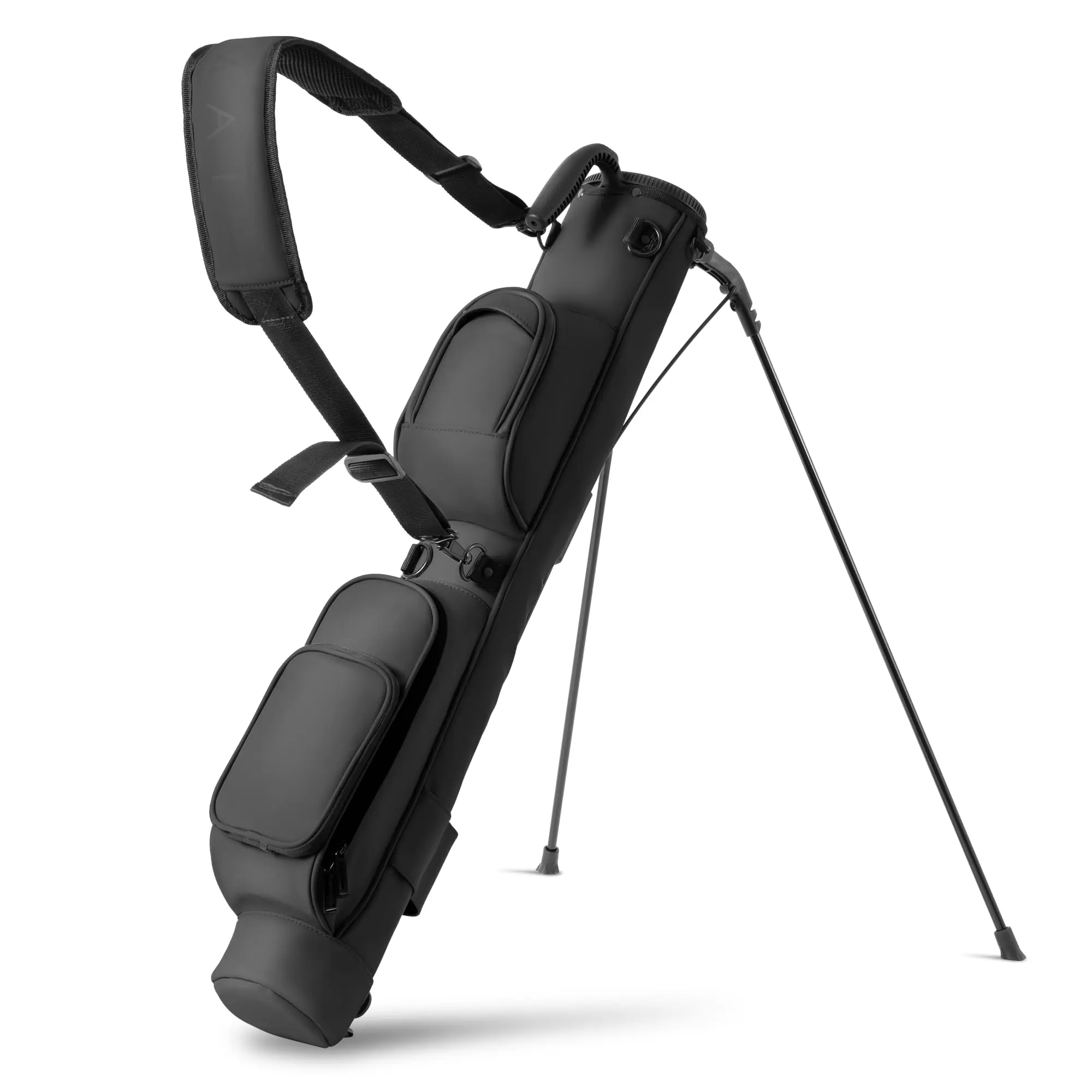 Small Par 3 Golf Bag Lightweight Synthetic Leather —Easy to Carry and Durable Pitch n Putt Golf Bag for Men & Women, Waterproof Design
