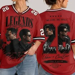 Vintage 90s Graphic R&B Legends Tour Shirt, Vintage Hip Hop Sporty Football, Trendy Concert Merch, All Over Print Shirt, Polyester Fabric
