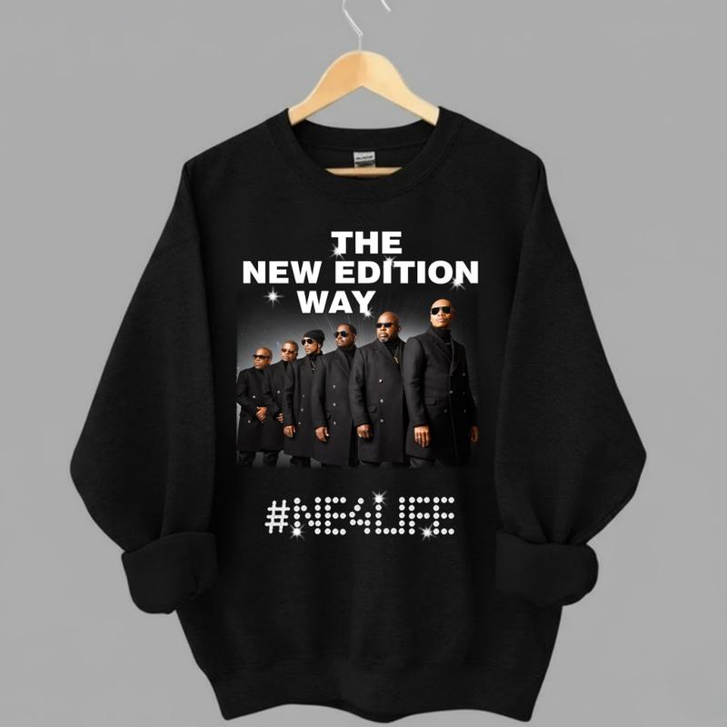 The New Edition Way Tour 2026 Sweatshirt, Vintage R&B Concert Apparel, Music Fan Memory Outfit, Retro Boy Band Merch, Cotton, Short Sleeve, Unisex