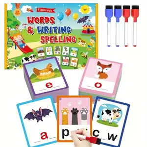 English Word Cards Learning Kit, Fast Spelling Flashcards, Alphabet Recognition, Educational Toy for Kids