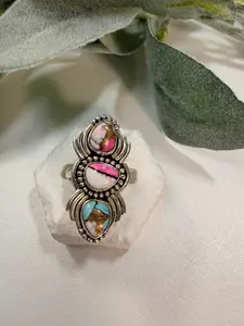 50 Cotton Candy Turquoise Ring Sz 7