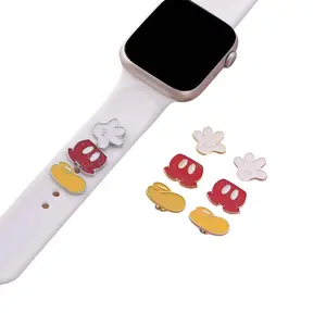 Disney Mickey Mouse Watch Strap Decorations Set with Colorful Characters for Kids Easy to Use Fun Accessory