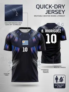 2026 Elite Uruguay Soccer Jersey, Quick-Dry Technology, Breathable Mesh, Ergonomic Sports T-Shirt, All Seasons, Casual Fit