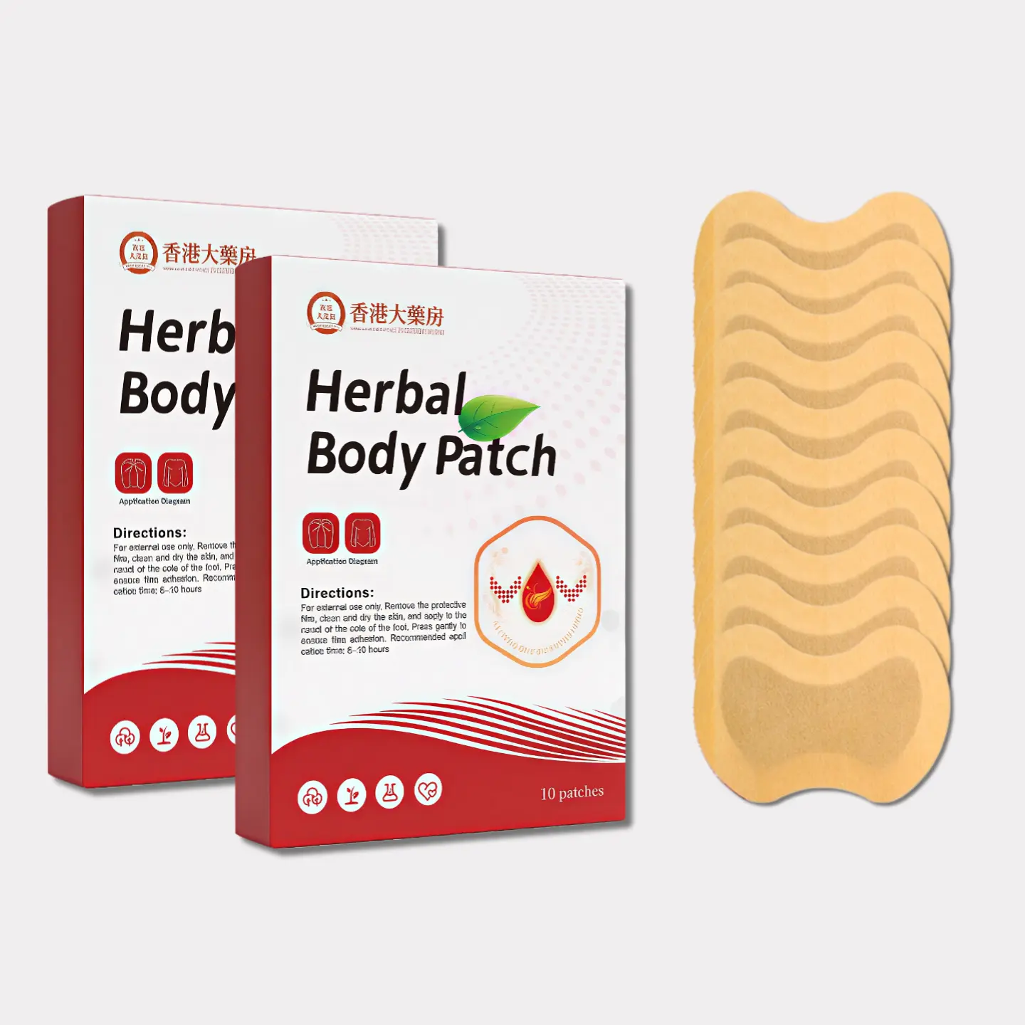 Natural Sugar Support Herbal Patches for Daily Balance 10 pcs box with 15 kinds of Chinese medicine and Acupoint application