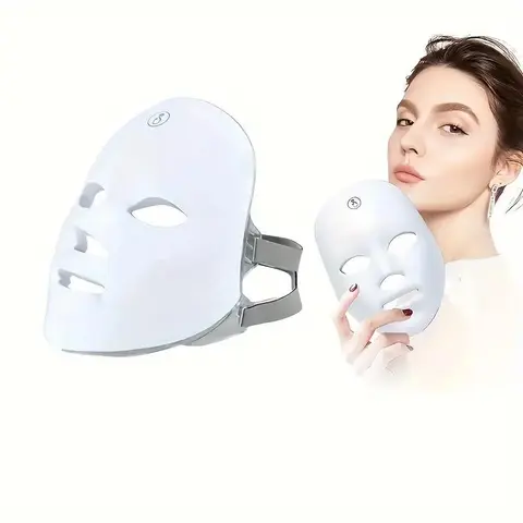 USB Rechargeable 7 Color LED Mask, Led Face Mask, 1 Count Comfortable Photon Lifting Mask, Facial Skin Care Instrument for Women & Girls