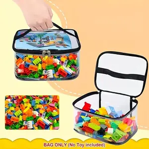 Lego-Compatible Storage Bucket, Small Parts Organizer, Portable Toy Bag, Lightweight Travel Essential, Perfect for Kids' Lego Play