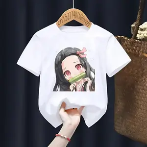 [100% Cotton] Nezuko Kamado Youth Merch Tee, Cute Harajuku Kawaii Kimetsu no Yaiba T-Shirt for Boys & Girls, Soft Anime Streetwear Top for Kids, Trendy Unisex Outfit & Perfect Christmas Gift for Young Demon Slayer Fans