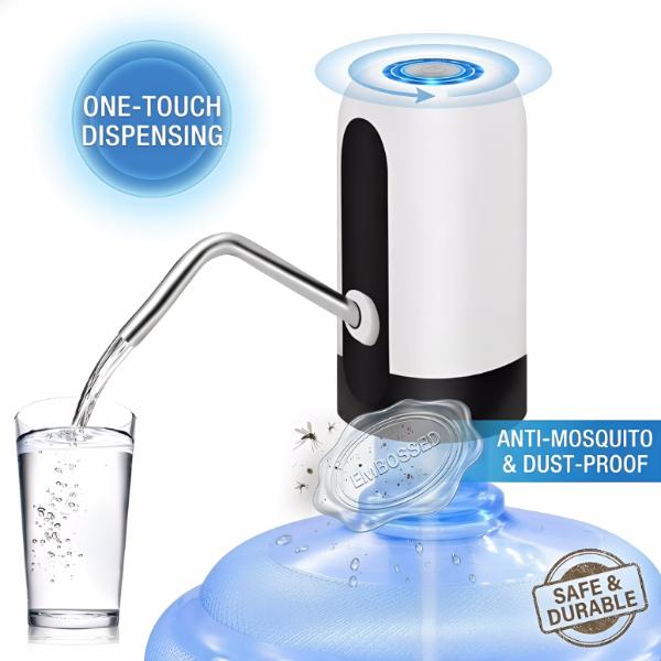 New Automatic Electric Water Pump for 5 Gallon Bottles, USB Rechargeable Portable Water Dispenser for Kitchen, Office & Outdoor Use
