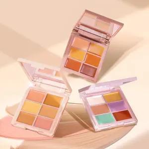 6 Color Concealer Palette, 1 Box Long Lasting Concealer Cream, Highlighter Concealer Palette, Professional Concealer Palette for Women & Girls, Foundation