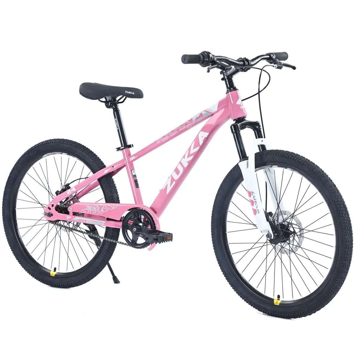Youth Mountain Bike with 24-Inch Wheels, Steel Frame and Suspension Fork, Single-Speed All-Terrain Bike for Kids 9-12, 85% Assembled