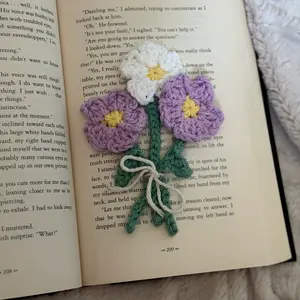Crochet Forget-me-Not Flower Bookmark