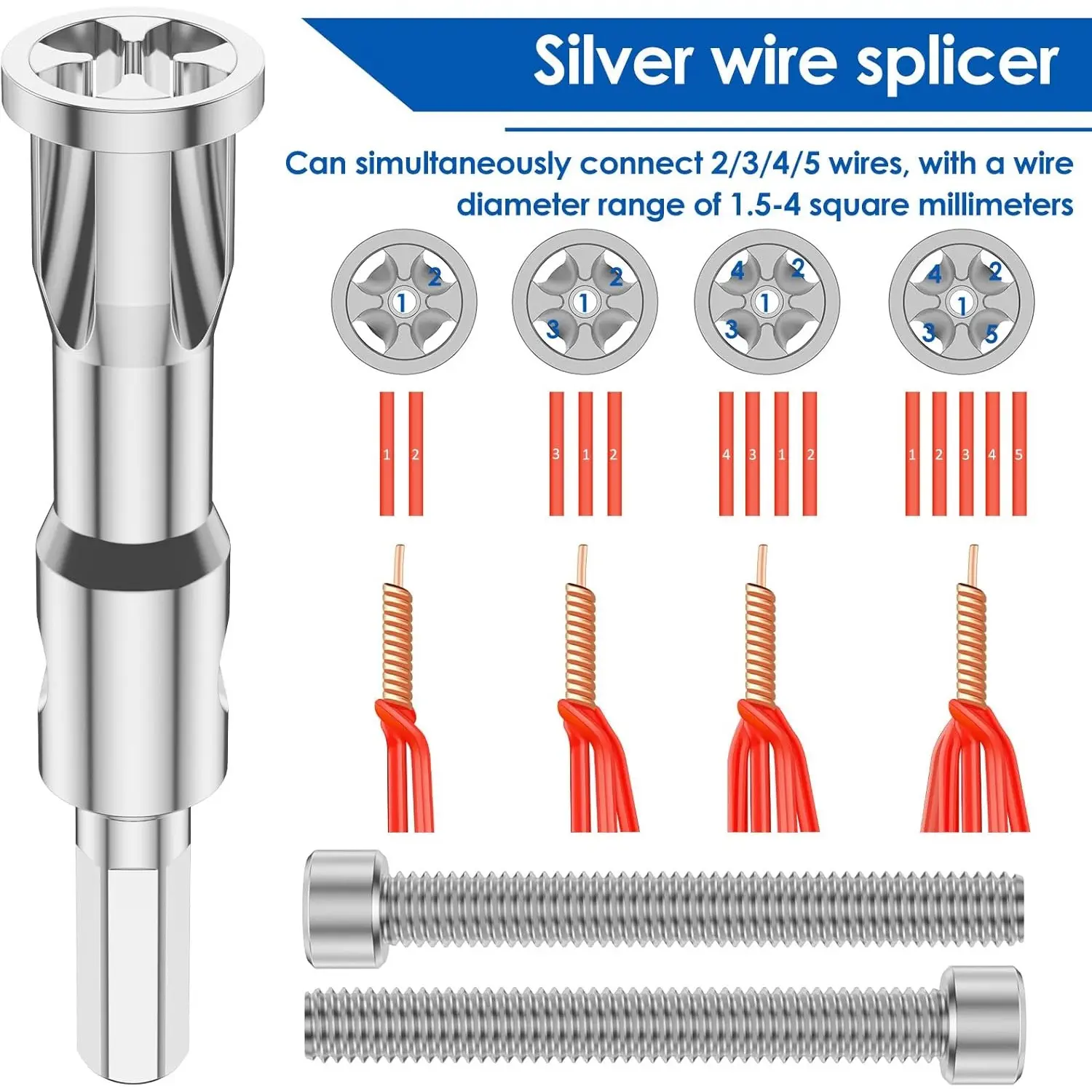 2 Pcs Wire Twister Tool for Drill, Wire Nut Twister Wire Stripper Tool ...