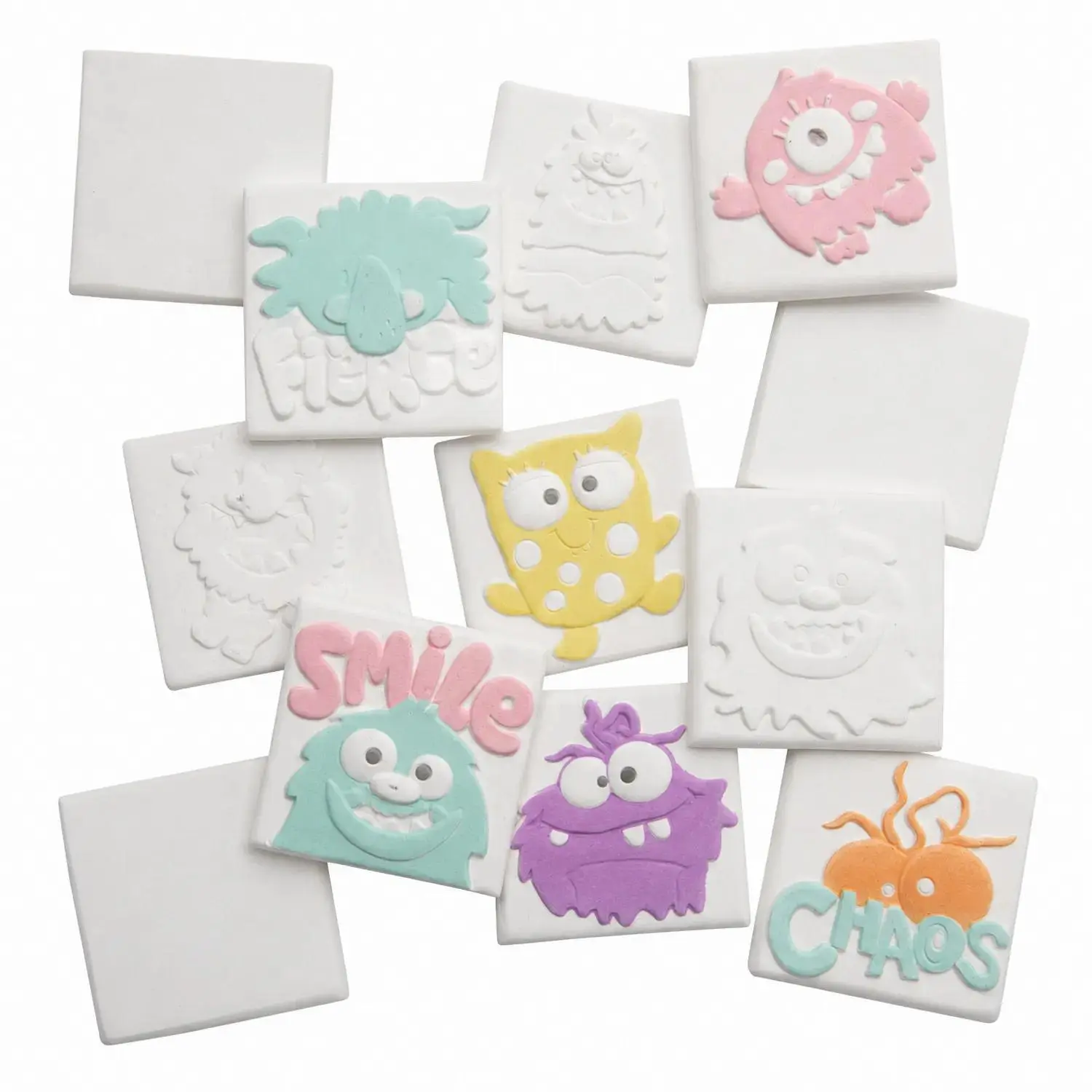 DIY Craft & Create Paint Your Own Monster Mayhem Magnets Craft Kit - Makes 12