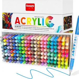 Guangna Acrylic Gel Pens 72/168 Color, Colored Pens for Journaling, Coloring Books, Calligraphy, Note Taking & DIY Crafts, RollerBall Pen Tip,Back-to-school season, Valentine's Day, Mother's Day, Easter, Doodle Drawing Pen, Acrylic Marker Pens