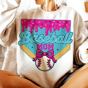 Baseball Mama Drip Bundle Sweatshirt, Baseball Ice Cream Drip Mama Sweatshirt