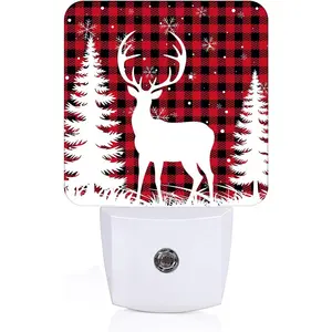 Silhouette Christmas Elk Night Light,Plug Into Wall Decor for Stairway,Hallway,Kitchen,Dusk to  Sensor Nightlights for Boys/Girls/Women/Men Room Gifts