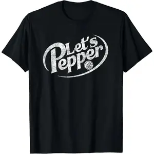 Unisex Volleyball Let's Pepper Practice Distressed Design Round Neck Short Sleeve T-Shirt Women's Men Graphic Tee