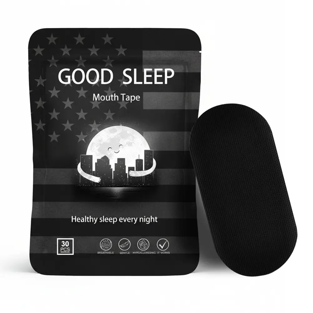 Hypoallergenic ultra breathable Mouth Tape for sleeping, one month supply, mouth tape, black, gentle, adhesion & 30 Strips, sports accessories, Anti-Snoring Sticker Snoring Relief Sticker， Comfort Tape for Skin， sleep aid ， healthcare, super