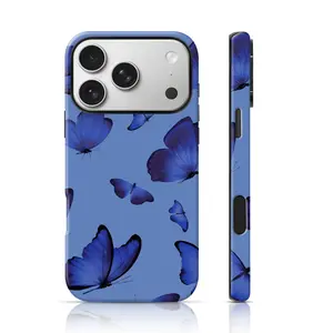 Blue Morpho Butterfly Burga Design Phone Protector TPU for iPhone 17 Pro Max/16 Pro Max /15Pro Max 15/14/13/12 & Samsung S26 /S25Ultra Tiktok Hot Selling