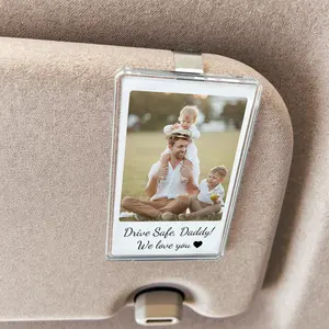 Custom Fathers Day Gift For Dad Photo Car Visor Clip, Drive Safe Daddy, Husband Gift Drive Safe Sun Visor Clip, New Dad Gift, Father's Day 2025,, Acrylic Car Accessories