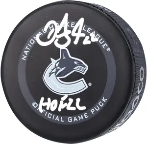 Daniel Sedin Vancouver Canucks Autographed Official Game Puck with "HOF 22" Inscription - Fanatics Authentic Certified