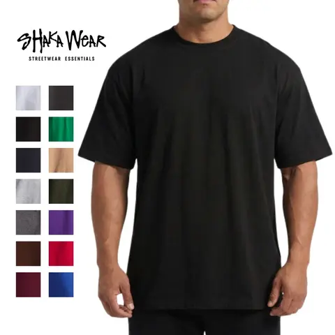 Shaka Wear Men's 7.5 oz Thick Cotton Retro Round Neck Protective Max Heavyweight Short Sleeve T-Shirt