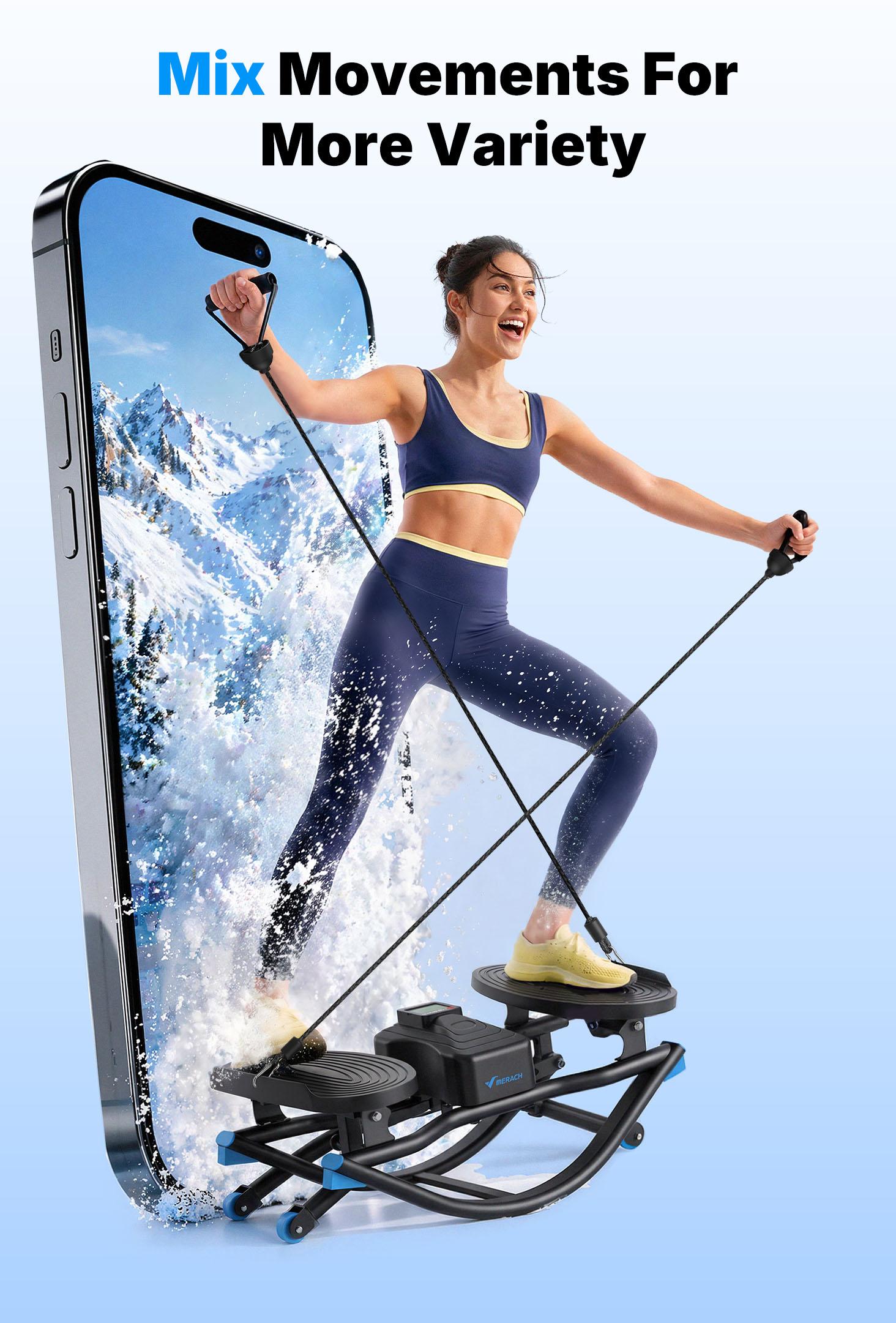 Merach Rocking Stepper Ski Machine with 3D Motion Stepper Design Side Sepper Machine for Home Workout - 330 lbs Capacity, Compact & Space-Saving Design, Built-In Counter BackToSchool Merach Rocking Stepper Ski Machine with 3D Motion Stepper Design Side Sepper Machine for Home Workout - 330 lbs Capacity, Compact & Space-Saving Design, Built-In Counter BackToSchool