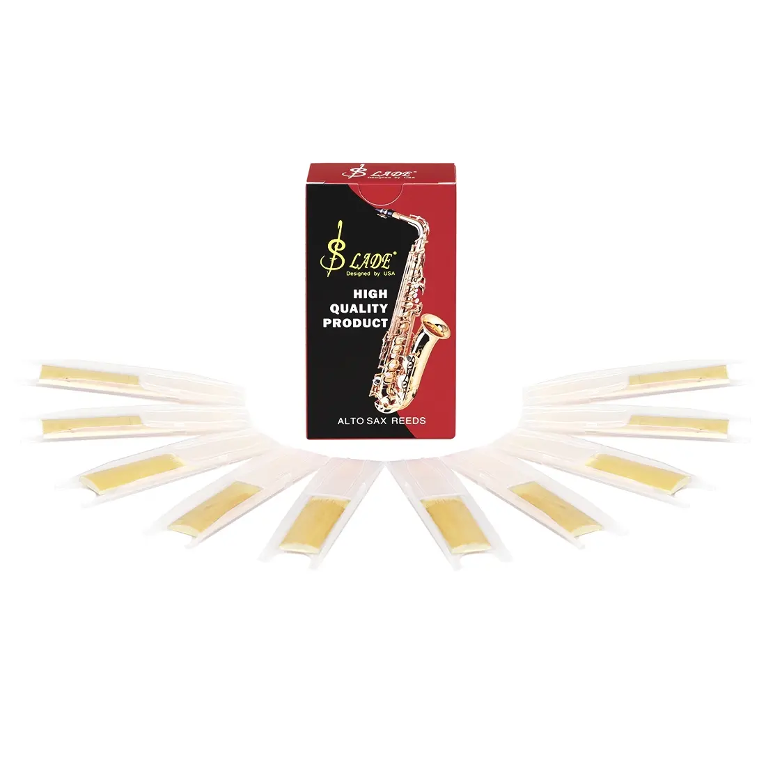 Auto Saxophone Reed Size Differences Slade Eb Alto Saxophone Reed 2.5 Size, 10 Pack with Independent Reed ...