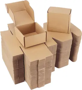 4x4x2 inch Brown Shipping Boxes Bulk 100 Pack, Tab Lock Tuck Top Mailer Boxes for Small Business Packaging, Small Cardboard Gift Boxes for Wrapping Mailing Presents
