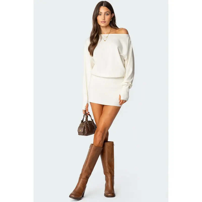 Eve Off Shoulder Knit Mini Dress