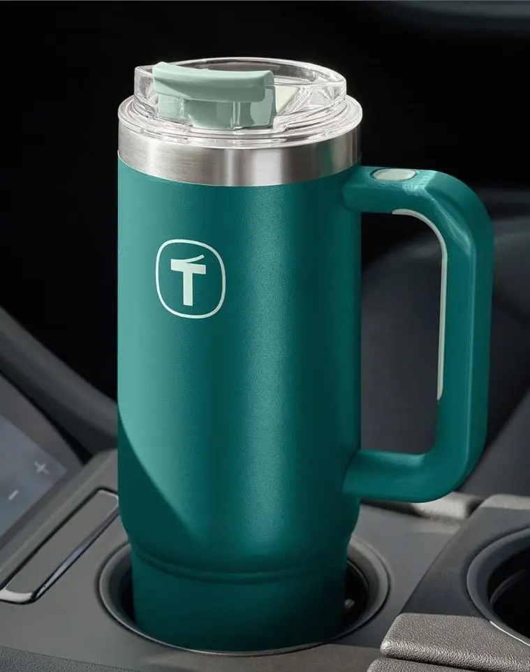 Insulated Metal Tumbler, 37oz/1.1L, Portable Drinkware with Lid for Easy Beverage Pouring