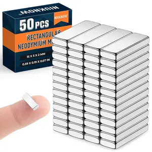 Strong Rare Earth Magnets Bar, 15x5x2mm Small Rectangular Industrial Magnets, Neodymium Magnets Bars（50Pack