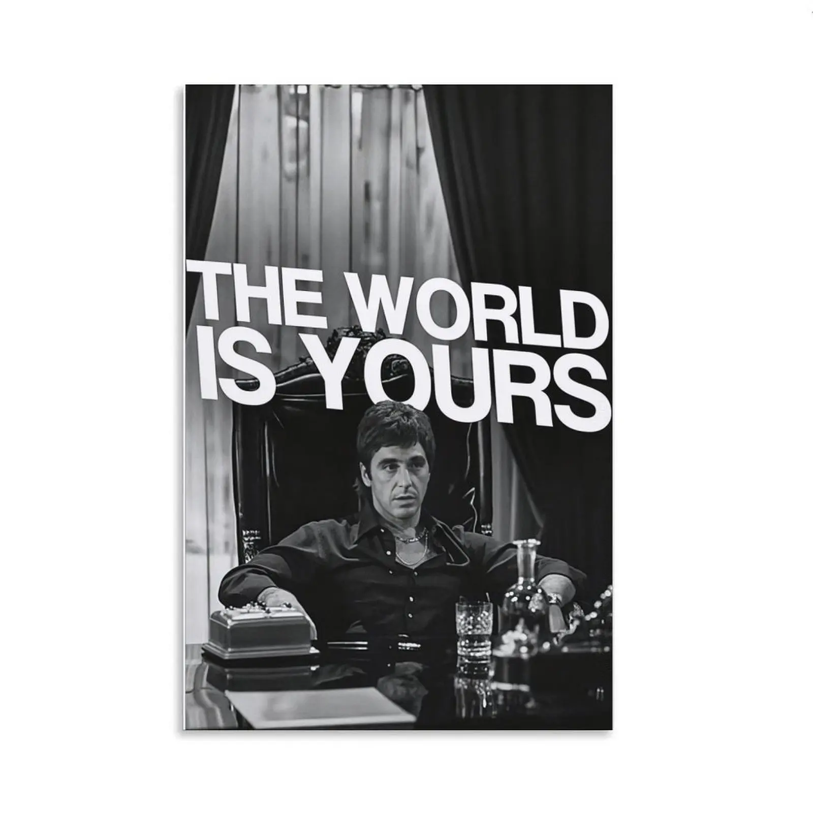 "The World Is Yours" Scarface Wall Art  Iconic vintage decor for hustlers! Perfect for man caves & office vibes Claim your destiny with this bold decor piece
