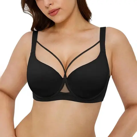 WMBras Women Seamless Push Up Padding Bras underwire Comfortable 3/4 cup Bra Buttery Soft Deep V Everyday Tshirt Bra