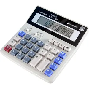 Large Desktop Calculator with 12-Digit Display, Large Plastic Buttons for Easy Operation and Viewing, Dual Power Supply:  (with  Slot) and Solar
