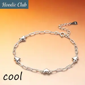 925 Sterling Silver Heart Bracelet Minimalist Elegant Jewelry for Women Girls Dainty Fashion Wrist Chain Versatile Daily Wear Birthday Gift Stylish Silver Accessory