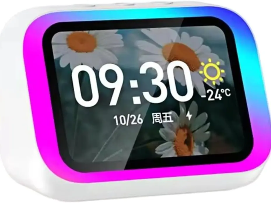 Hi-Fi Stereo Smart Speaker, Complete Functions of Bullet Screen, Lyrics, Weather, Alarm Clock, AI Voice, Custom Wallpaper and Phone Call
