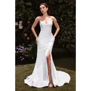 Cinderella Divine -CD791W Strapless Fitted Bridal Dress