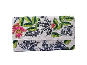 MAWC Handmade Beaded Purse Vintage Clutches Evening bags Trendy Shimmering Handbags Sparkling Cross Body Purse Vibrant Bead Patterned Handbag