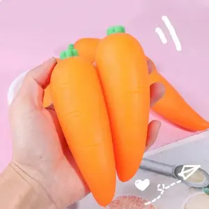 Viral Vegetable  Toy, Carrot Ultra Soft High Stretch Slow Rebound Sensory Fidget, Portable Pocket Size Stress Relief Desk Toy for Teens Adults Kids, Kawaii Calming Plaything Perfect for Holiday Birthday Gift squishies