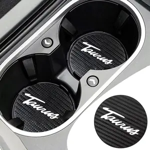 For Ford TAURUS 2Pcs Car Coaster Water Cup Bottle Holder Anti-slip Pad Mat Silica Gel Bottle Holder Pad