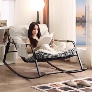 Double Rocking Chair,Oversized Chair,Outdoor Rocking Chair with Padded Cushion,Modern Bedroom Rocking Chair with Armrests,Rocking Chair for Garden/Lawn/Living Room/Bedroom
